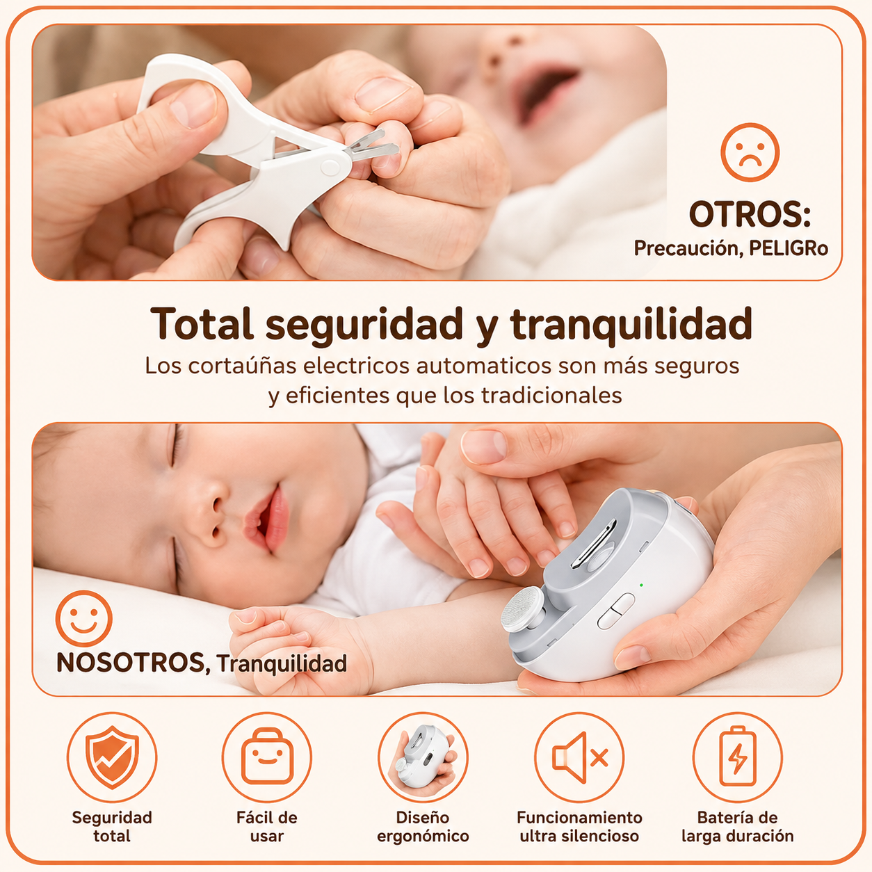 Cortaúñas y Pulidor Eléctrico 3 en 1™ — Uñas perfectas en segundos, sin cortes ni esfuerzo
