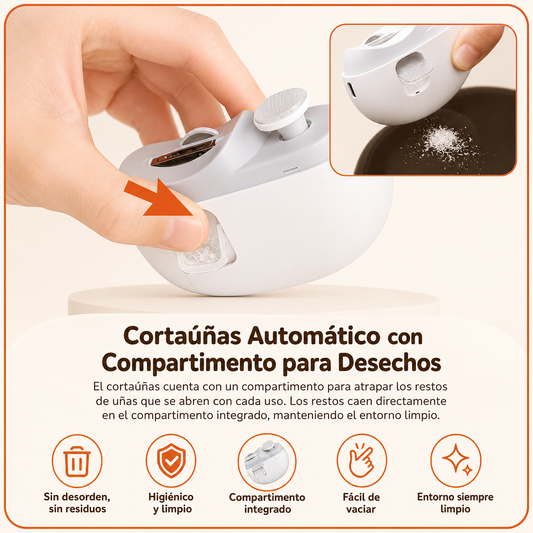 Cortaúñas y Pulidor Eléctrico 3 en 1™ — Uñas perfectas en segundos, sin cortes ni esfuerzo