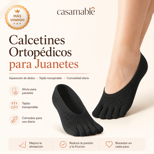 Calcetines de 5 Dedos Casamable™ – Más Comodidad para Juanetes y Dedos que se Rozan