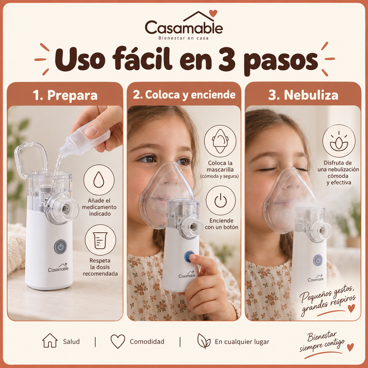 Nebulizador Portátil Casamable™ – Facilidad para Respirar en Segundos