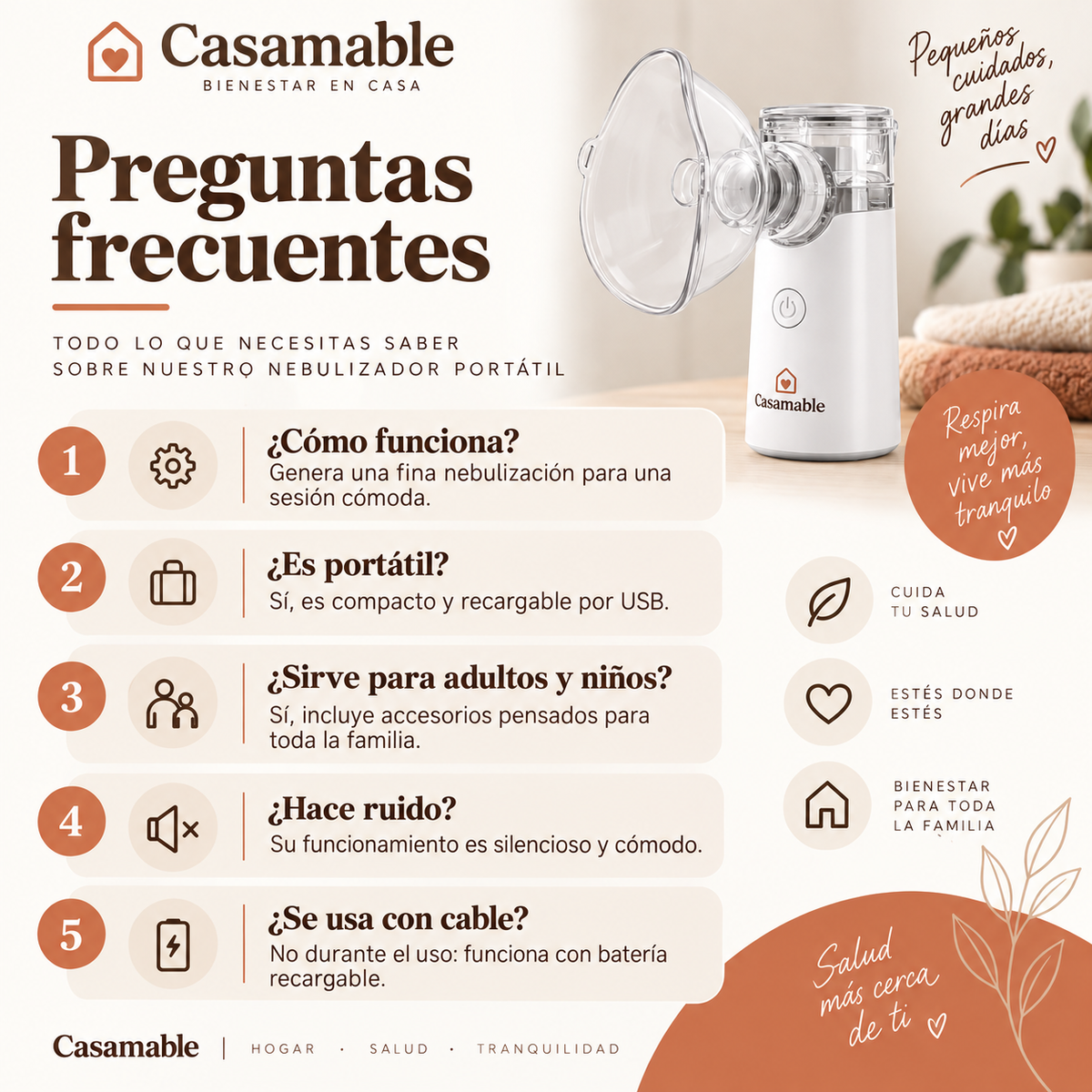 Nebulizador Portátil Casamable™ – Facilidad para Respirar en Segundos