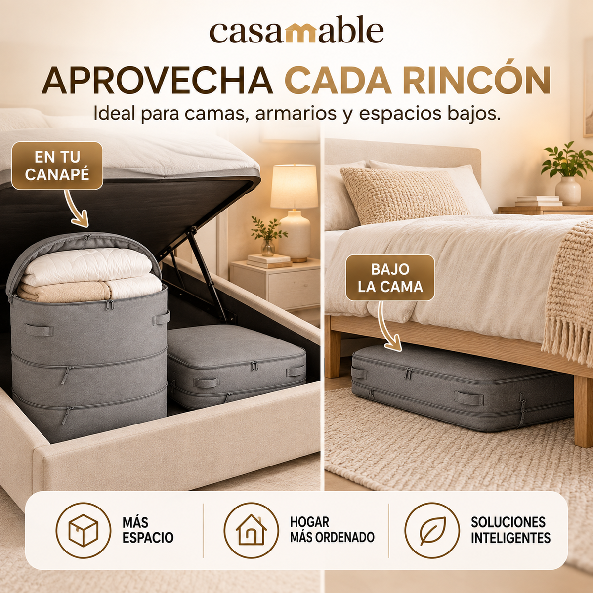 Organizador de Ropa Compresible Casamable™ — Ahorra hasta un 66% de espaci