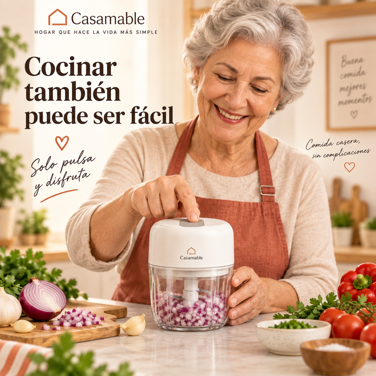 Mini Picadora Inalámbrica Casamable™ – Pica en Segundos con un Solo Botón