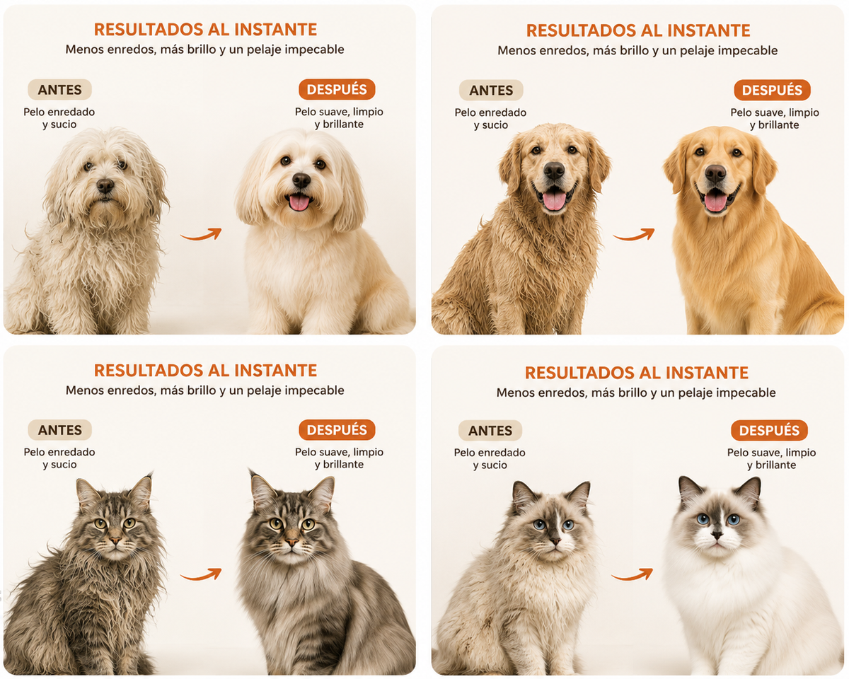 Cepillo de Vapor Antipelo para Perros y Gatos Recargable