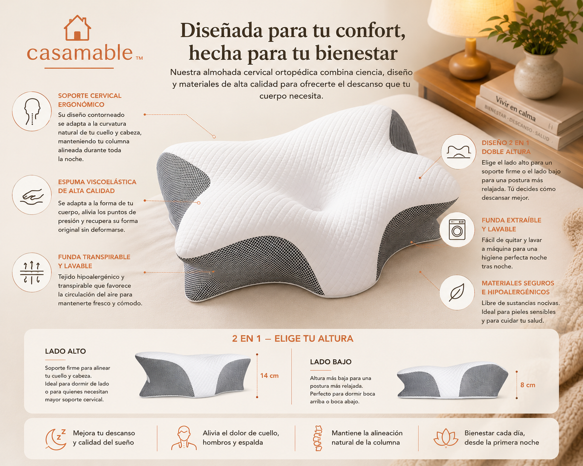 Casamable™ | Almohada Cervical Ortopédica