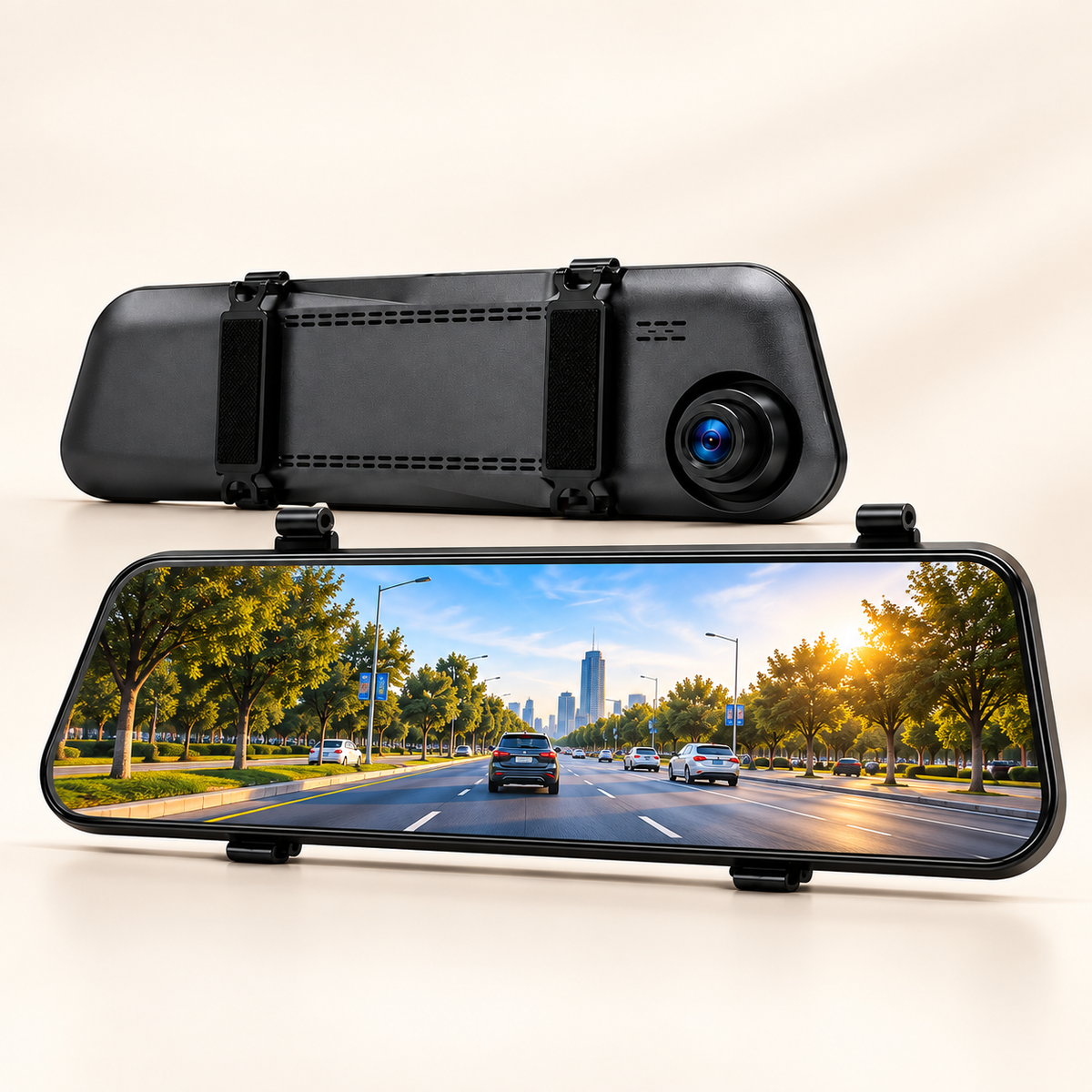 Espejo Retrovisor con Cámara HD 1080p – Grabación Delantera y Trasera