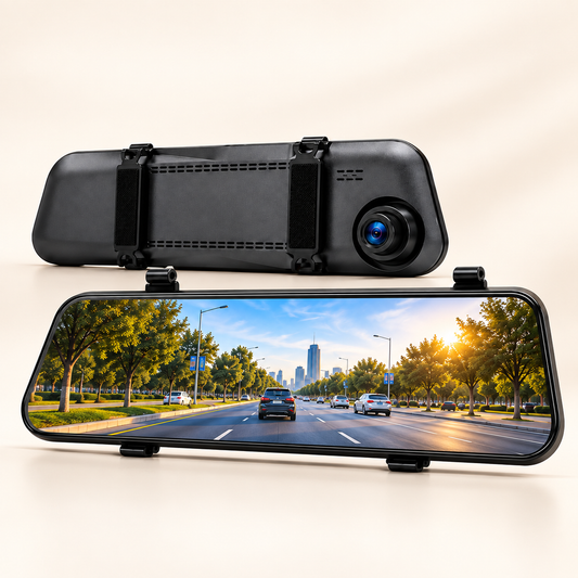 Espejo Retrovisor con Cámara HD 1080p – Grabación Delantera y Trasera