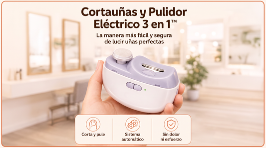 Cortaúñas y Pulidor Eléctrico 3 en 1™ — Uñas perfectas en segundos, sin cortes ni esfuerzo